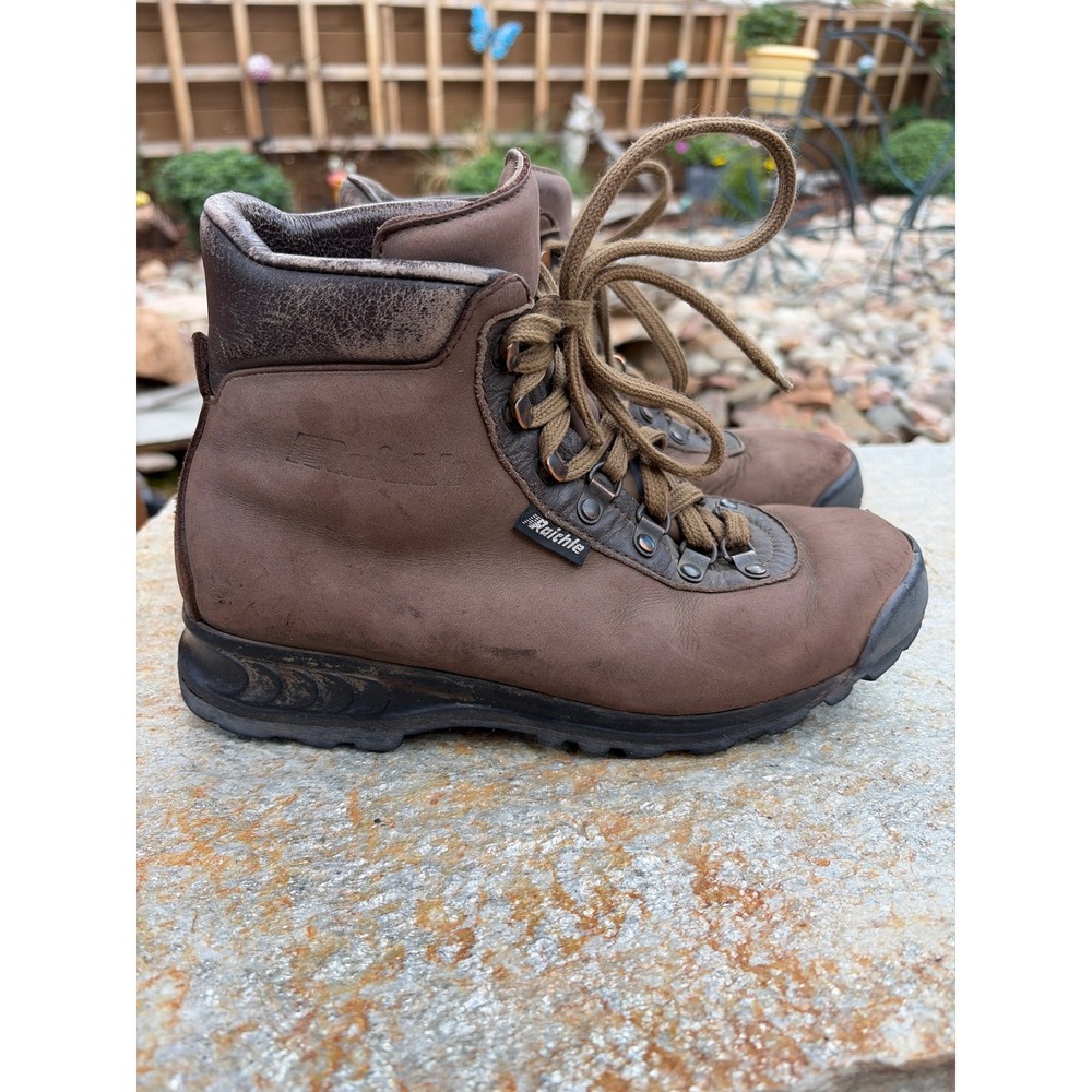 Raichle Brown Leather Hiking Boots Womens Size 8 Vibram Sole Mountain Trail